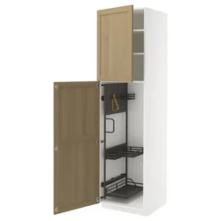 METOD Visoki element-ostava, bela/Forsbacka hrastovina, 60x60x220 cm