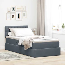 vidaXL Postelja s shranjevanjem Temno siva 100 x 200 cm Žamet