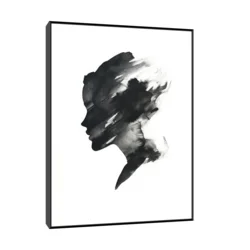 Canvas Slika na platnu Crno beli portret 60x80cm, Sa ramom, Crni
