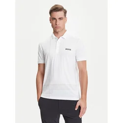 BOSS Polo majica Check 50545692 Bela Slim Fit