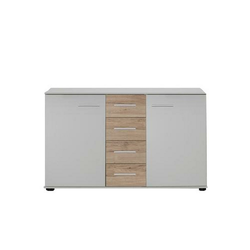 KOMODA 130/82/38 cm bela, boja hrasta