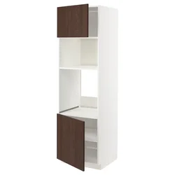 METOD Visoka omara za vgrad gspd aparate, bela/Sinarp rjava, 60x60x200 cm