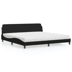 Krevet s madracem Dover crni 200x200 cm od umjetne kože
