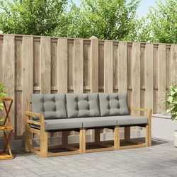 Set vanjskih sofa s jastukom 3 pcs Bijela i svjetlosiva