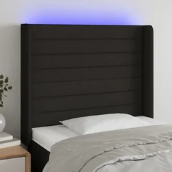 Vidaxl vidaXL Vzglavje postelje z LED diodo črno 83x16x118/128 cm blago