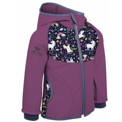 Unuo Jednorog softshell jakna za djevojčice s flisom, ljubičasta, 128-134