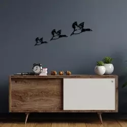 Wallity Zidna dekoracija Ducks-290, Crna