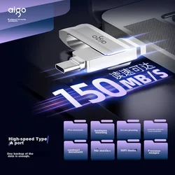 Aigo USB Flash memorija, 256GB, Type-C, USB 3.2, OTG, Srebrne boje