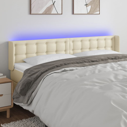LED uzglavlje krem 163x16x78/88 cm od umjetne kože