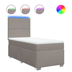 Vidaxl Box spring postelja z vzmetnico taupe 100x200 cm blago