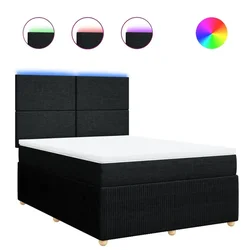 Vidaxl Box spring postelja z vzmetnico črna 160x200 cm blago