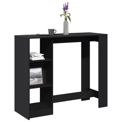Barski stol s policom crni 124x46x103,5 cm konstruirano drvo