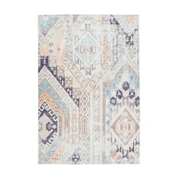 Kayoom RAVNO TKANA PREPROGA Indiana 200 Multi / Blau   120/170 cm  tkano modra, večbarvno