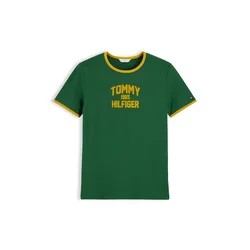 TOMMY HILFIGER Majica Varsity gorčica/temno zelena