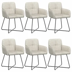 Trpezarijske stolice 6 pcs Baršun Krem 59 x 56,5 x 86 cm