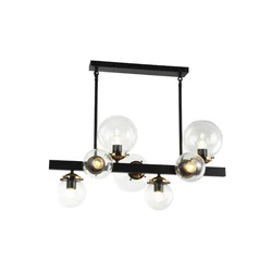 Klausen 106003 - Luster na šipci HYPERION 7xE27/7W/230V crna/prozirna