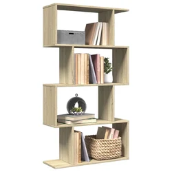 Pregrada / regal za knjige 4 razina hrast 70x24x129 cm drveni