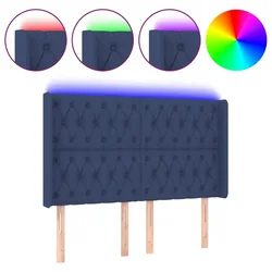 LED uzglavlje plavo 163 x 16 x 118/128 cm od tkanine