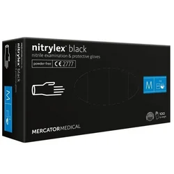 shumee Črne nitrilne rokavice Mercator Nitrylex Basic velikost L 100 kosov.