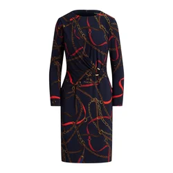 Lauren Ralph Lauren Obleka  marine / rjava / rumena / rdeča