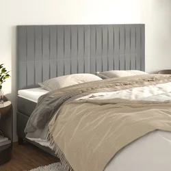 Uzglavlje svijetlosivo 180x5x118/128 cm baršunasto