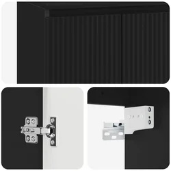 Umivaonik s policom Crna 49,5 x 44,5 x 65 cm Konstruirano drvo