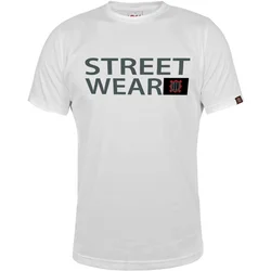 Muška majica kratkih rukava Street wear 011 Sepia, Bela