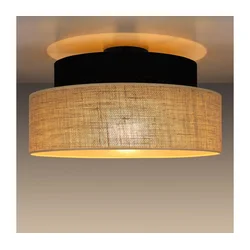 Plafonska svetiljka BOHO 1xE27/60W/230V, prečnik 40 cm, crna/bež
