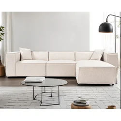 Atelier del Sofa Ugaona garnitura Lora 193x65x303cm Svetlobraon