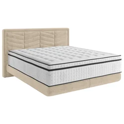 Carryhome POSTELJA BOXSPRING 140 cm x 200 cm , tekstil bež