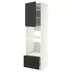 METOD / MAXIMERA Visoki element za ugradne uređaje, bela/Upplöv boja antracita, mat, 60x60x220 cm
