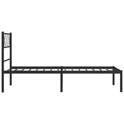 Vidaxl Kovinski posteljni okvir z vzglavjem črn 100x200 cm