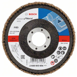 Bosch lamelni brusni disk X431, 115 mm, 22,23 mm, 80 Standard for Metal 2608603654