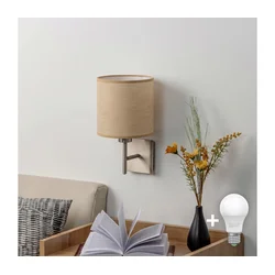BRILAGI - LED zidna svetiljka NUBILA 1xE27/60W/230V matni hrom/svetlo braon