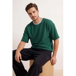 Trendyol Muška majica Tmnss23Ts00079, Zelena