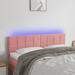 Vidaxl vidaXL Vzglavje postelje z LED svetlobo roza 144x5x78/88 cm žamet