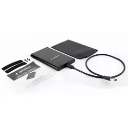 EE2-U3S-6 Gembird USB 3.1 Externo kuciste za 2.5 SATA hard diskove, Type-C, bruseni aluminium,crno