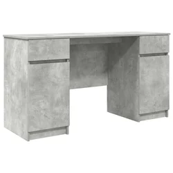 Stol s ladicama Beton siva 140 x 49 x 76 cm Konstruirano drvo