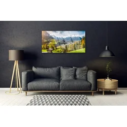 tulup.si Steklena slika Alpe landscape 100x50 cm 2 obešalnika