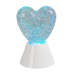 Rabalux Dečija gliter lampa Heart, RGB, Bela