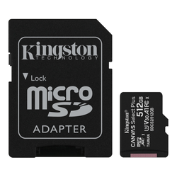Kingston A1 Micro SDXC 512GB, 100R, class 10, SDCS2/512GB + adapter