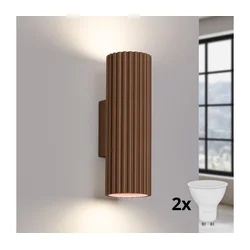 Brilagi - LED zidno svetlo CRESTO 2xGU10/10W/230V 20 cm braon