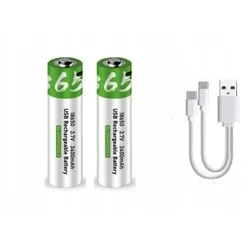 POLNILNE BATERIJE 18650 POLNILNE BATERIJE 2 KOS, POLNJENJE Z USB-C KABLOM