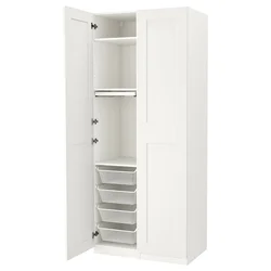 PAX / GRIMO Kombinacija garderobera, bela/bela, 100x60x236 cm