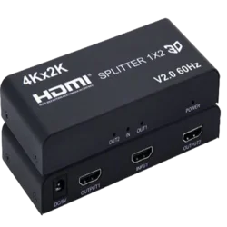 LINKOM HDMI Spliter 1x2 2.0V (4K @ 60Hz) crni