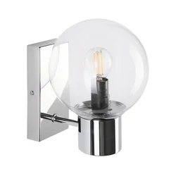 Zidna lampa SFERIO 1xE14/5W/230V, sjajni hrom/prozirno staklo
