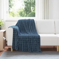Pokrivači za bacanje 6 pcs Mornarsko plava 150 x 130 cm Runo