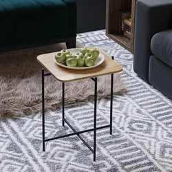 Hanah Home Klub sto 46x56x46cm Crno-Bež