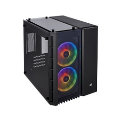 Crystal series 280X RGB ohišje, kajensko steklo, Mini Tower, brez napajalnika, Micro ATX, črna