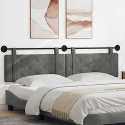 vidaXL Visoki naslon za glavo Temno siva 210 x 55 x 5 cm Žamet